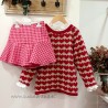 Conjunto blusa y falda pink red