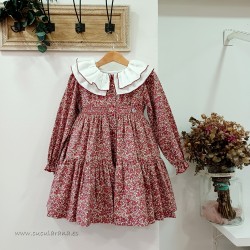 vestido flores granate