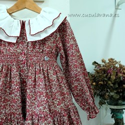 vestido flores granate