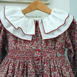 vestido flores granate