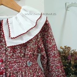 vestido flores granate