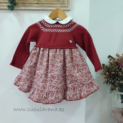 vestido niña punto granate...