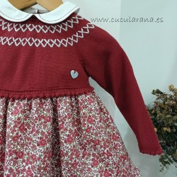 vestido niña punto granate de granlei