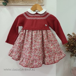 vestido niña punto granate de granlei