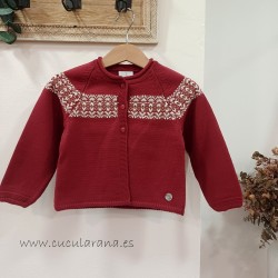 Chaqueta punto granate grecas
