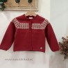 Chaqueta punto granate grecas