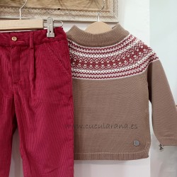 Conjunto niño jersey grecas y pantalón pana