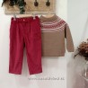 Conjunto niño jersey grecas y pantalón pana