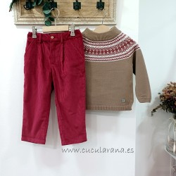 Conjunto niño jersey grecas y pantalón pana