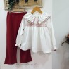 Pantalon de punto niña canale granate