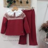 Pantalon de punto niña canale granate