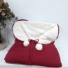 Saco bebe punto grante con muton beige