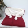Saco bebe punto grante con muton beige