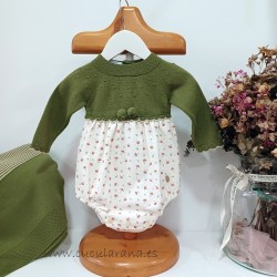 Pelele bebe verde olivo