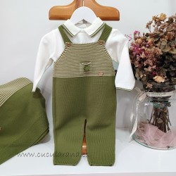 Conjunto niño polo y pelele verde olivo