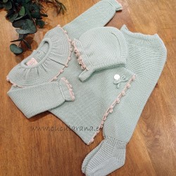 Conjunto jubon con polaina y capota