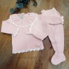 Conjunto jubón con polaina y capota
