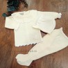 Conjunto jubón con polaina y capota amarillo