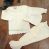 Conjunto jubón con polaina y capota amarillo