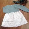 Vestido bebe punto verde toile