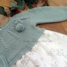 Vestido bebe punto verde toile