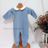 Pelele entero azul cuello bebe