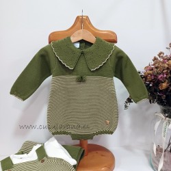 Pelele de punto verde olivo