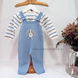conjunto azul pepa perrito