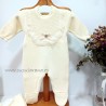 Pelele de bebe amarillo puntilla