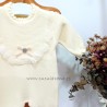 Pelele de bebe amarillo puntilla