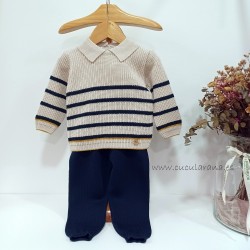 Conjunto niño jersey rayas...