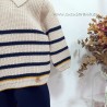 Conjunto niño jersey rayas y pantalón punto azul