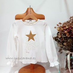 Be more camiseta niña crudo estrellas