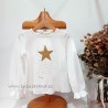 Be more camiseta niña crudo estrellas