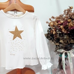 Be more camiseta niña crudo estrellas