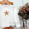 Be more camiseta niña crudo estrellas