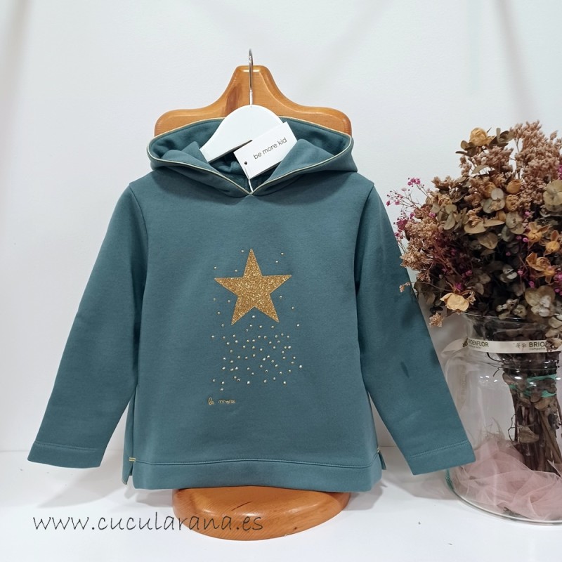 Be more sudadera azul tiza estrella