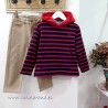 Be more sudadera niño rayas azul y rojo