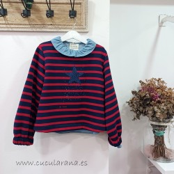 Be more sudadera rayas roja...