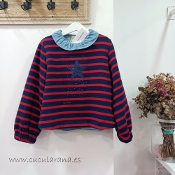 Be more sudadera rayas roja y azul