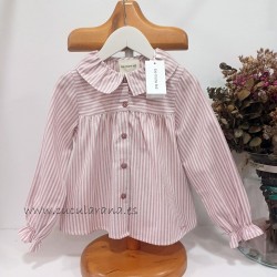be more camisa niña rayas rosa
