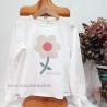 be more camiseta beige flor