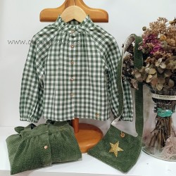 Be more blusa cuadros verde