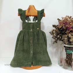 be more vestido pana verde olivo