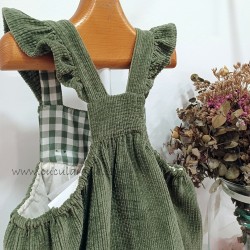 be more vestido pana verde olivo