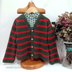 be more chaqueta punto verde rojo