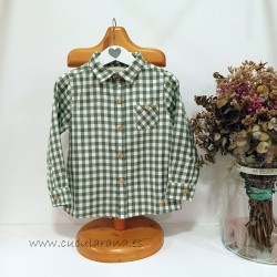 Be more camisa niño cuadros verdes