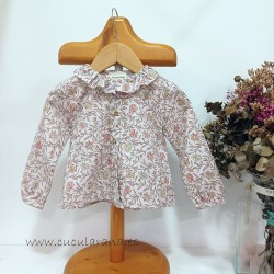 Be more blusa bebe rosa estampado flores
