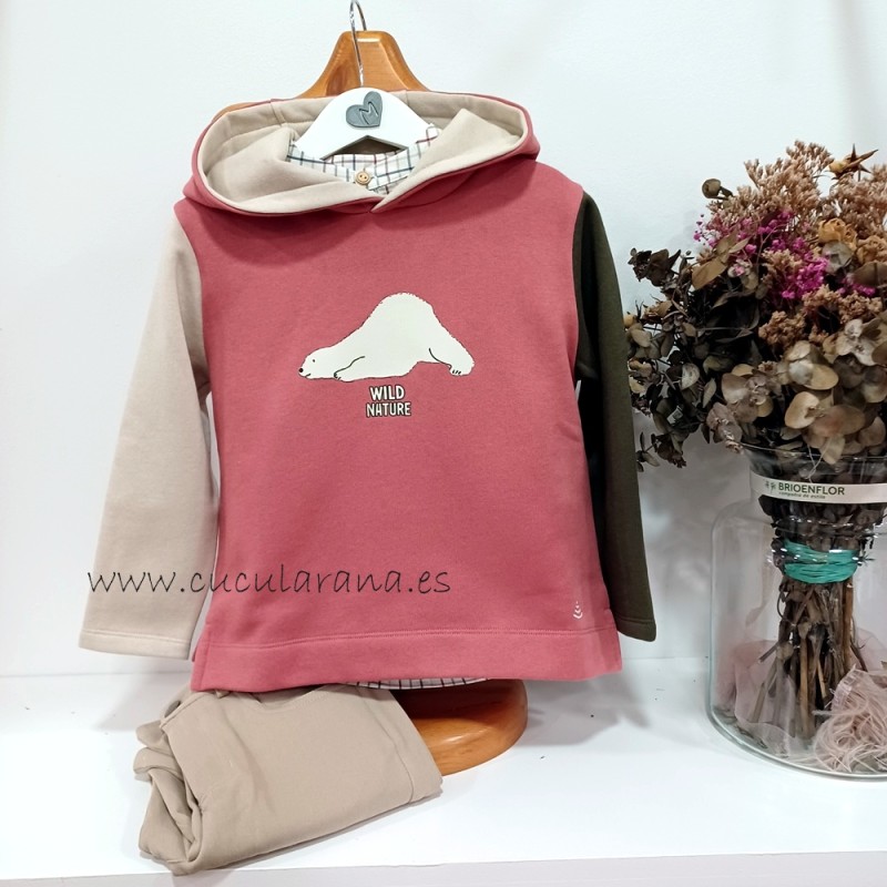 Be more sudadera niño oso capucha