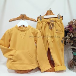 Cesar Blanco sudadera felpa mostaza